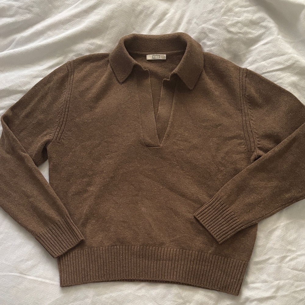 Aye Cashmere Polo Sweater size small